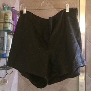 Faux leather shorts